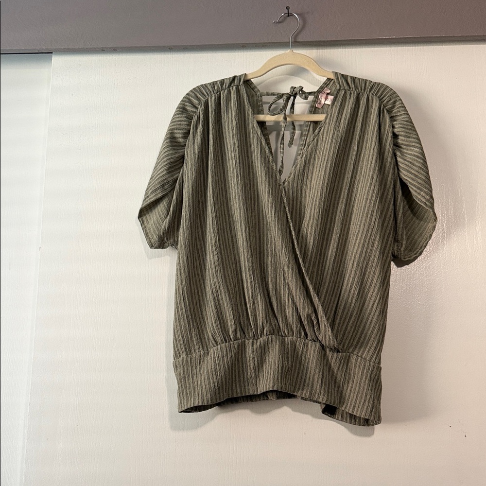 Elegant Olive Green Women's Blouse
